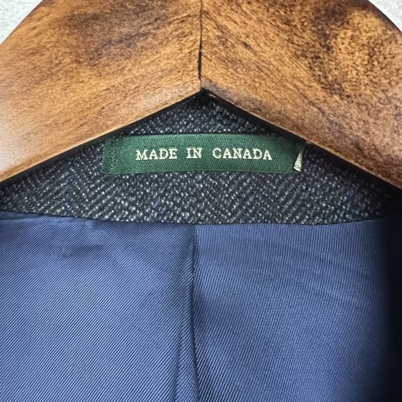 Lauren Ralph Lauren lambs wool blue chevron single-breasted blazer suit jacket - Picture 12 of 13